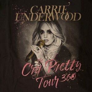 Carrie Underwood The Cry Pretty Tour 360 Graphic Tee - Black with Pink & Gold